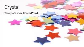  Presentation with confetti - Presentation featuring the form of confetti background and a sky blue colored foreground