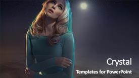  Presentation with lady justice themis statue - Colorful PPT layouts enhanced with brown teal - blond lady posing backdrop and a dark gray colored foreground