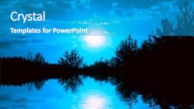  Presentation with moon trees - Cool new slides with moon trees - night scene on lake backdrop and a teal colored foreground