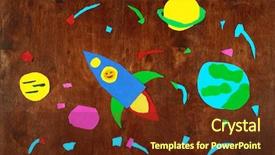  Presentation with stars universe - Slides having handmade universe - space rocket and planets solar background and a tawny brown colored foreground
