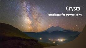  Presentation with stars - Presentation design consisting of stars-over-mount-elbrus background and a dark gray colored foreground