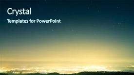  Presentation with night city - Amazing theme having stars raining over city backdrop and a navy blue colored foreground