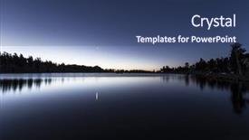  Presentation with mountain lake - Beautiful presentation design featuring stars sky - early dawn glow at cirque backdrop and a  colored foreground