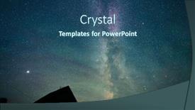  Presentation with stars - Theme featuring stars-sky-and-milky-way background and a ocean colored foreground