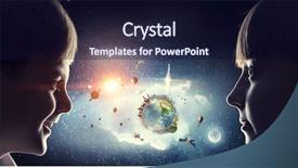  Presentation with space stars - PPT theme consisting of stars space - exploring this great world mixed background and a wine colored foreground