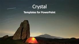  Presentation with stars - Presentation theme having stars trails on lighting tent background and a tawny brown colored foreground