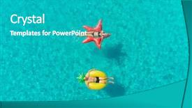  Presentation with fried egg close up view - Cool new PPT theme with stars water - aerial close up view backdrop and a teal colored foreground