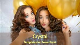  Presentation with birthday party gold black - Beautiful theme featuring stars women at the birthday backdrop and a tawny brown colored foreground