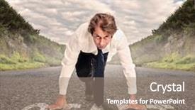  Presentation with motivation - Beautiful slide deck featuring start business - businessman on a road ready backdrop and a coral colored foreground