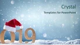  Presentation with 2019 - Presentation having invitation letter - christmas background with santa hat background and a light blue colored foreground