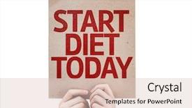  Presentation with diet low carb concept healthy - Presentation theme having start diet today card isolated background and a lemonade colored foreground