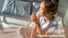  Presentation with breakfast - Colorful theme enhanced with start early - morning breakfast in bed happy backdrop and a coral colored foreground