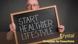  Presentation with mentor - Presentation theme with start-healthier-lifestyle-blackboard-sign background and a tawny brown colored foreground