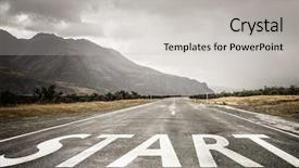  Presentation with way - PPT theme featuring start new way right here background and a light gray colored foreground