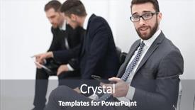  Presentation with waiting - Colorful slide set enhanced with start of a business meeting backdrop and a  colored foreground