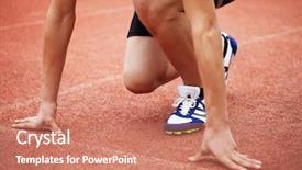  Presentation with race - Audience pleasing slide set consisting of start of a race backdrop and a coral colored foreground