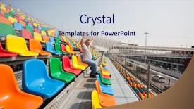  Presentation with charging gun man hands charging - Audience pleasing PPT theme consisting of the start of car backdrop and a lemonade colored foreground