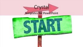  Presentation with fresh start - Beautiful slide deck featuring start sign isolated on white backdrop and a coral colored foreground