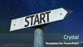  Presentation with star - Beautiful slide deck featuring start sign with a beautiful backdrop and a ocean colored foreground