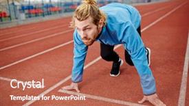  Presentation with waiting - PPT theme enhanced with start signal during run competition background and a red colored foreground