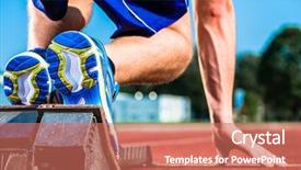  Presentation with signal - Amazing slide deck having start signal on starting block backdrop and a coral colored foreground