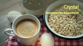  Presentation with fresh start - Slides with porridge boiled egg milk fresh background and a violet colored foreground