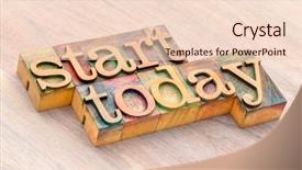  Presentation with motivational - Presentation enhanced with start today - motivational word abstract background and a lemonade colored foreground