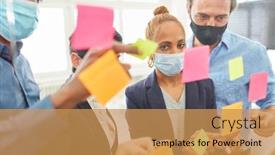  Presentation with sticky notes - Theme having start-up-business-people-adhesive background and a yellow colored foreground