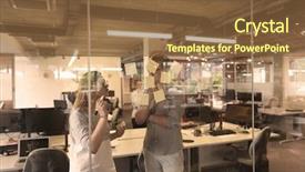  Presentation with writing notes - Colorful slide set enhanced with start up business planning backdrop and a tawny brown colored foreground