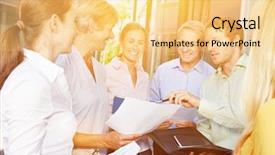  Presentation with start up business - Presentation consisting of start-up business team meeting background and a  colored foreground