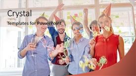  Presentation with foundation - Beautiful PPT theme featuring start-up celebrating foundation backdrop and a lemonade colored foreground