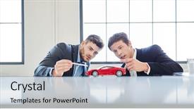  Presentation with car business - Amazing PPT layouts having start up company - business people as designers planning backdrop and a light blue colored foreground