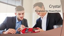  Presentation with car design - Presentation with start up company - men planning design idea background and a lemonade colored foreground