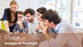  Presentation with team training - PPT layouts featuring start-up-group-of-people and a coral colored foreground