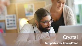  Presentation with multicultural people together - PPT layouts enhanced with start-up people working together background and a  colored foreground