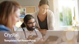  Presentation with working together - PPT theme consisting of start-up people working together background and a  colored foreground