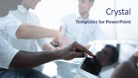  Presentation with team - Amazing PPT layouts having start up tech - close up business team sitting backdrop and a sky blue colored foreground