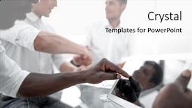  Presentation with business team join hands white - Presentation design featuring start up tech - close up business team sitting background and a white colored foreground