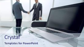  Presentation with finance financial business economy exchan - Slide deck having start up tech - close up financial schedule background and a sky blue colored foreground