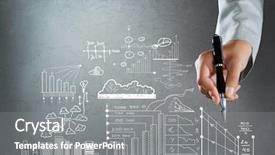  Presentation with hand drawn cartoon of sports - Presentation having start up tech - close up of businesswoman hand background and a gray colored foreground