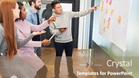  Presentation with web workshop - Amazing slide deck having start-up-web-designer-team backdrop and a coral colored foreground