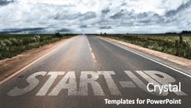  Presentation with rural road - Beautiful PPT theme featuring start-up written on rural backdrop and a gray colored foreground