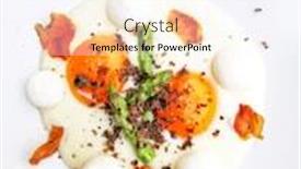  Presentation with white plate - Beautiful theme featuring starter-cooked-with-soft-boiled backdrop and a sky blue colored foreground