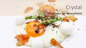  Presentation with white plate - Colorful slide deck enhanced with starter-cooked-with-soft-boiled backdrop and a lemonade colored foreground