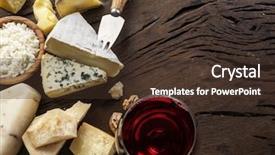  Presentation with cheese - Presentation theme featuring starters - cheeses with organic cheeses fruits background and a tawny brown colored foreground