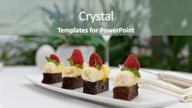  Presentation with cream cheese and fruit sandwich - Slides having starters - creative starter with cream cheese background and a  colored foreground