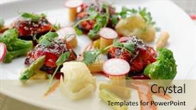  Presentation with chinese - Audience pleasing presentation consisting of starters - light summer starter cooked backdrop and a yellow colored foreground