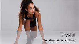  Presentation with ready - Cool new PPT theme with starting - beautiful african sportswoman ready backdrop and a  colored foreground