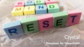  Presentation with mind body - Audience pleasing PPT theme consisting of starting - body mind reset backdrop and a gray colored foreground