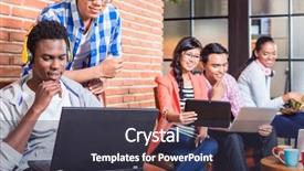  Presentation with coding - Slide deck with starting - computer programmer in start-up company background and a tawny brown colored foreground